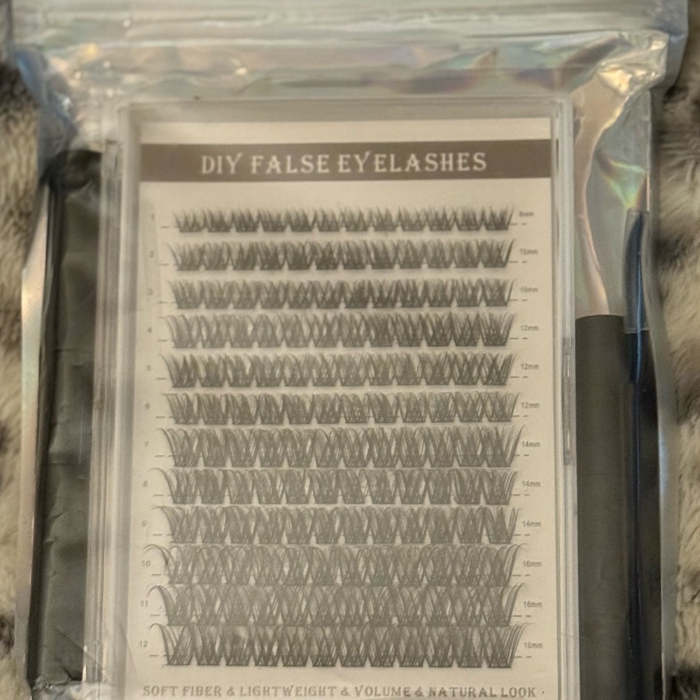 DIY Cluster Black Eyelashes Set - Black, various sides